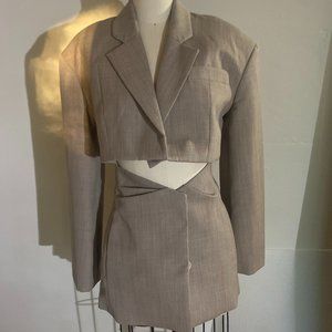 JACQUEMUS SPLIT BLAZER MINI DRESS